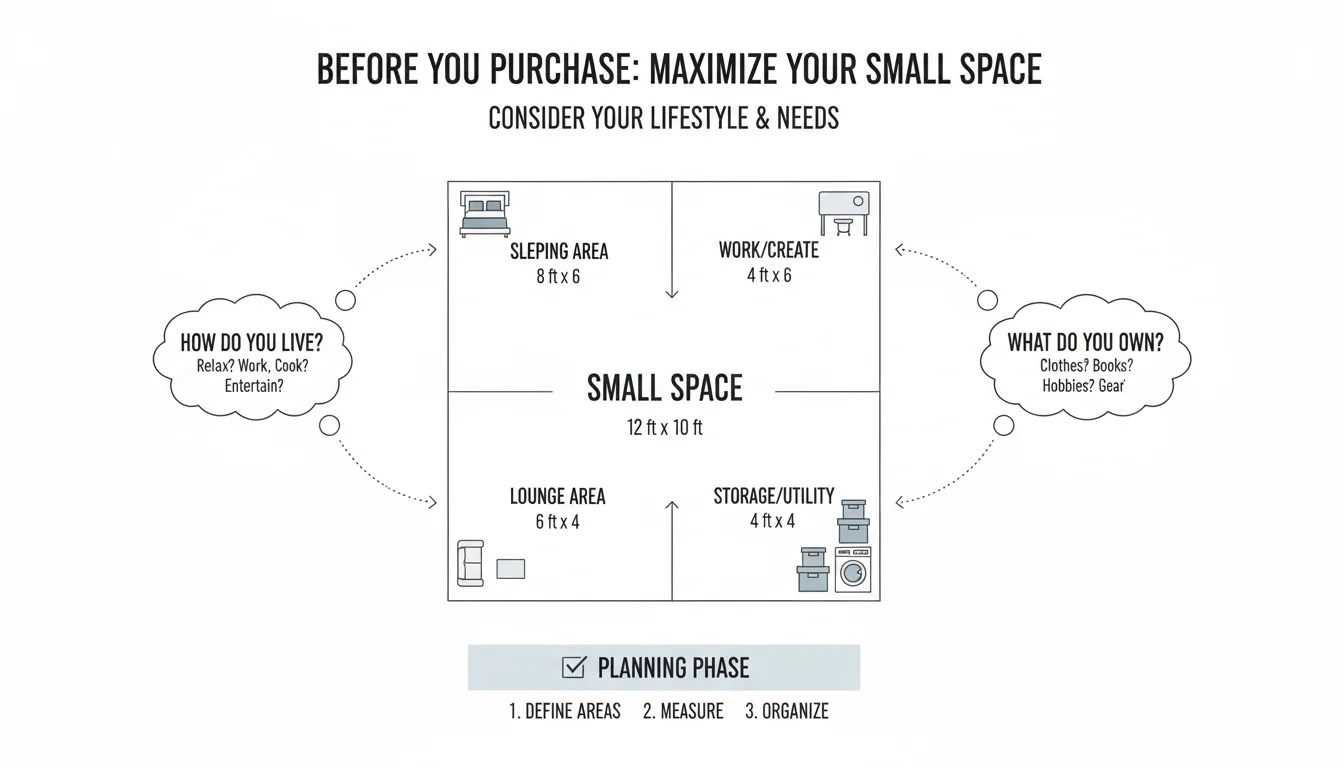 Diagram showing space, area with clear labels.