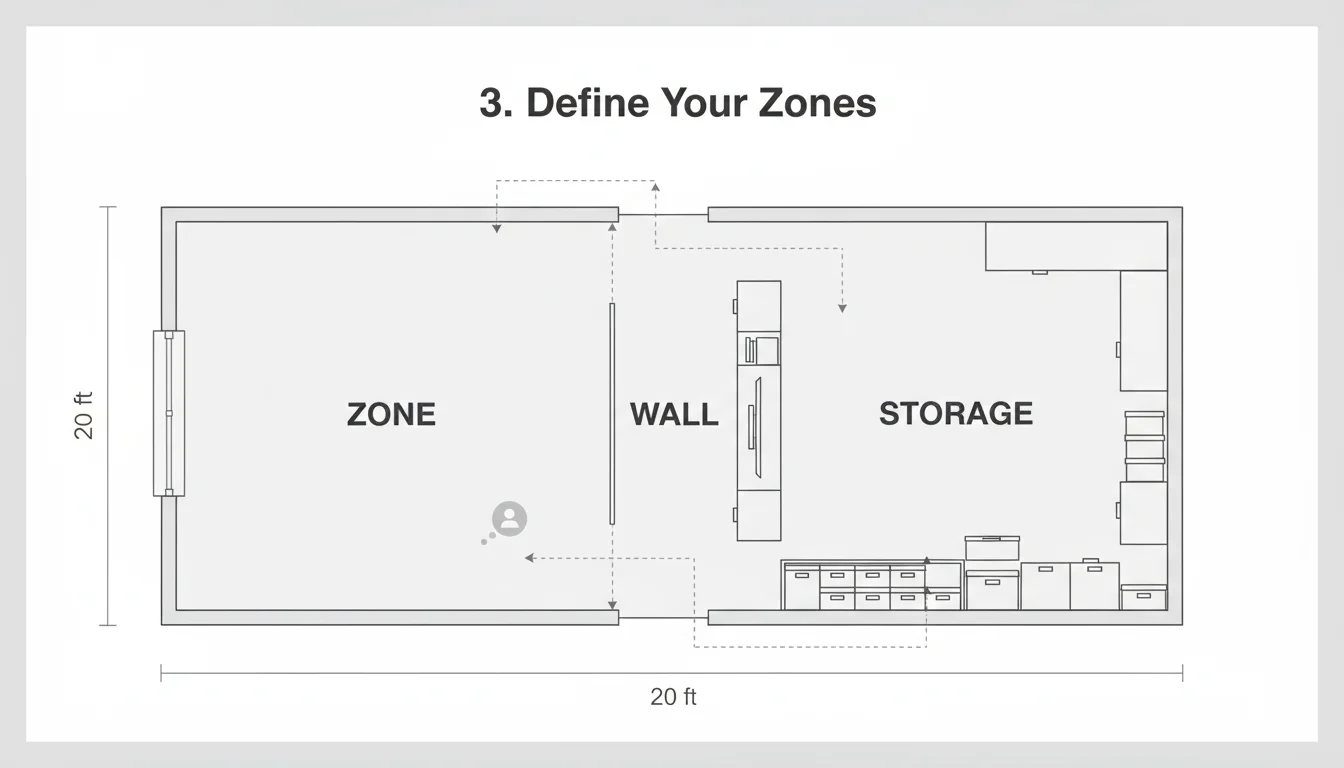 Diagram showing zone, wall, storage with clear labels.