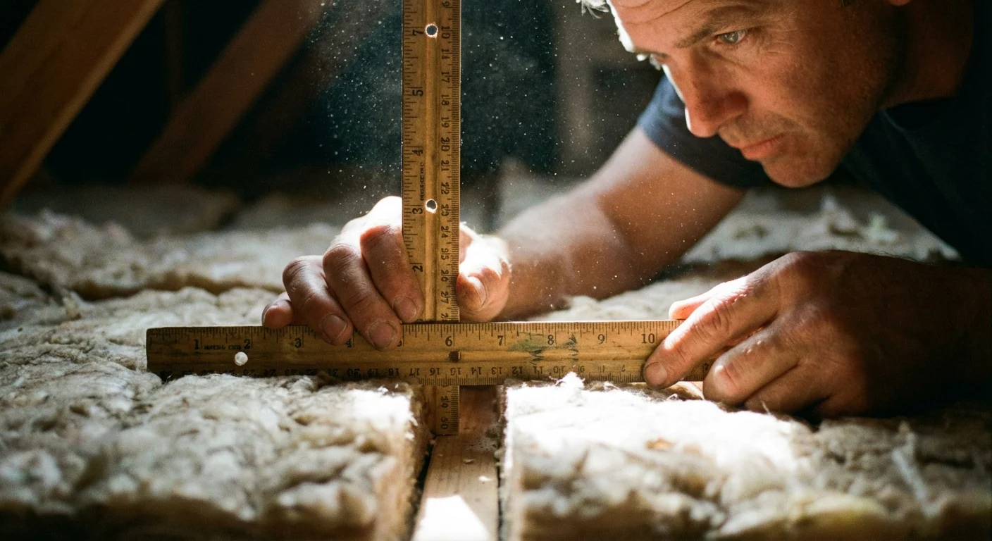 A close-up of a person precisely measuring insulation to avoid gaps.